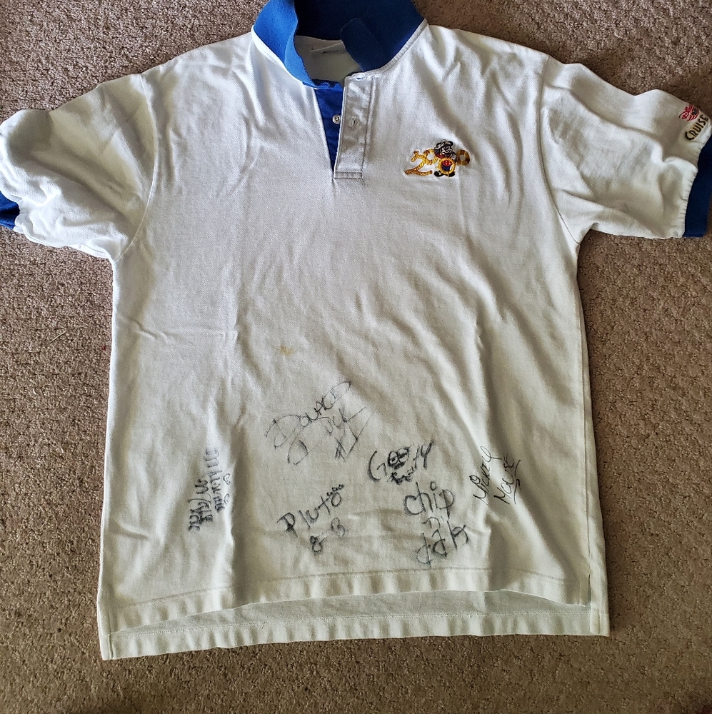 Vintage Disney Cruise line polo with signatures